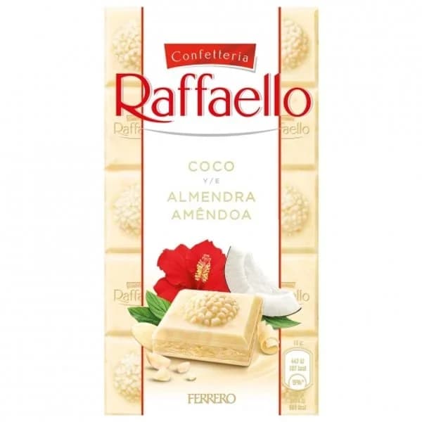 Chocolate Raffaello FERRERO, tableta 90 g - 0.09 kg - Imagen del producto en Findit