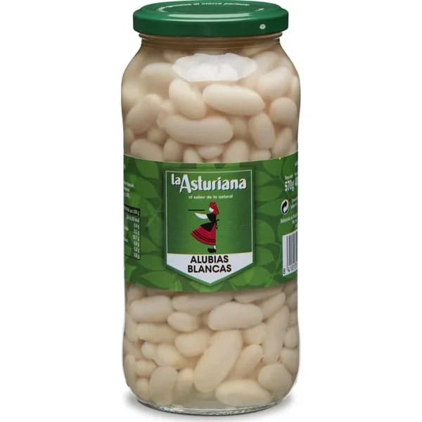 Alubias blancas cocidas Legumbres La Asturiana frasco 400 g - 0.4 kg - Imagen del producto en Findit