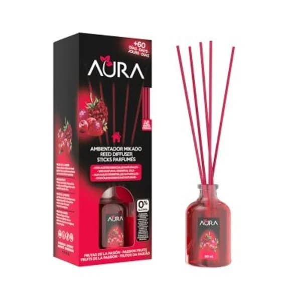 Ambientador mikado frutas de la pasión AURA, bote 50 ml - 0.05 l - Imagen del producto en Findit