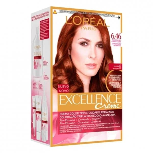 Tinte creme nº 6.46 Rubio Oscuro Cobre Caoba L'Oréal Excellence 1 ud. - 1 ud - Imagen del producto en Findit