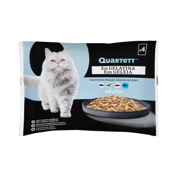 Gelatina gato adulto selección de pescado Quartett - 0.34 kg - Imagen del producto en Findit