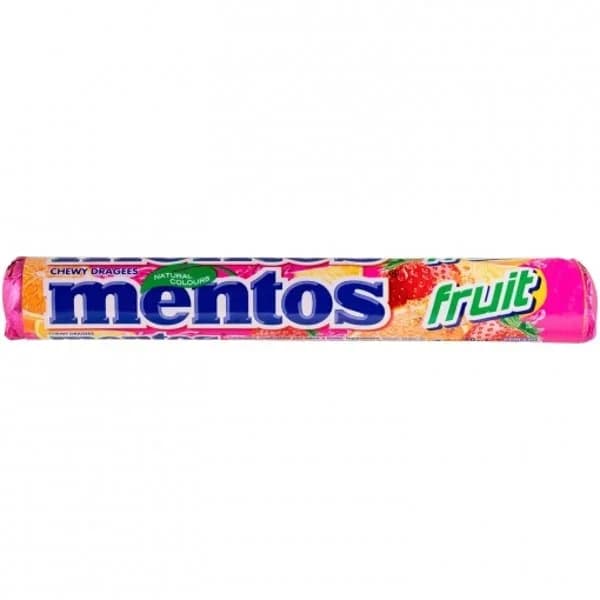 Caramelo masticable con sabor a frutas Mentos pack de 3 unidades de 38 g. - 0.11 kg - Imagen del producto en Findit