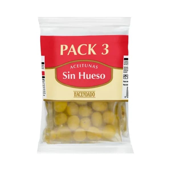 Aceitunas verdes sin hueso Hacendado - 0.22 kg - Imagen del producto en Findit