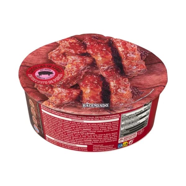 Costillas de cerdo a la barbacoa cortadas Hacendado - 0.5 kg - Imagen del producto en Findit