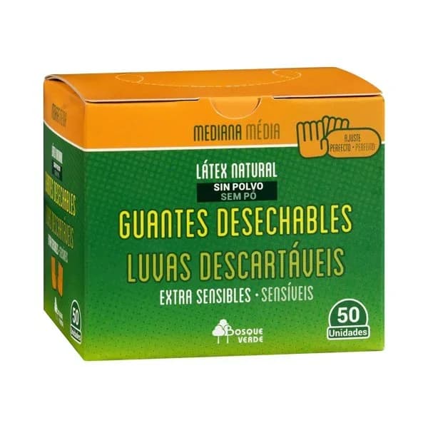 Guantes de látex Bosque Verde talla mediana - 1 ud - Imagen del producto en Findit