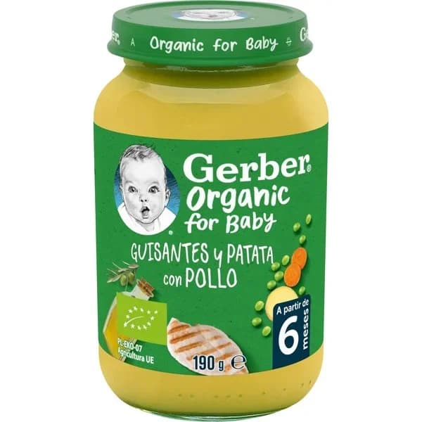 Puré de guisantes con patata y pollo Gerber frasco 190 g - 0.19 kg - Imagen del producto en Findit