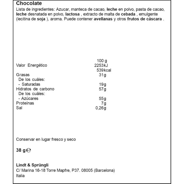Snack Chocolate Azúl Stick 38G - 0.04 kg - Imagen del producto en Findit