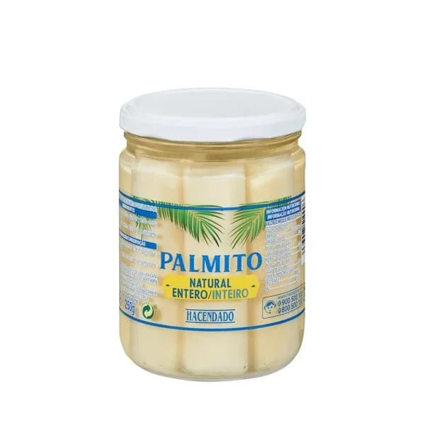 Palmito al natural entero Hacendado - 0.25 kg - Imagen del producto en Findit