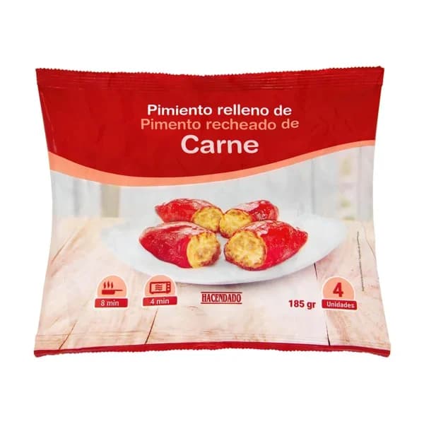 Pimientos del piquillo relleno de carne Hacendado ultracongelados - 0.18 kg - Imagen del producto en Findit