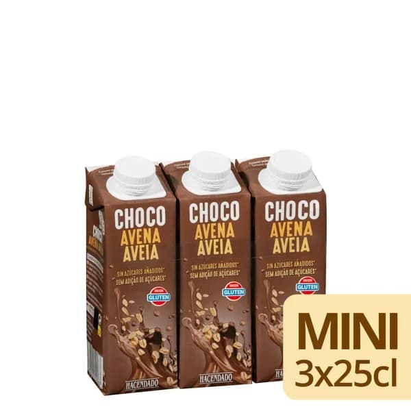 Bebida de avena con chocolate sin azúcares añadidos Hacendado - 0.75 l - Imagen del producto en Findit