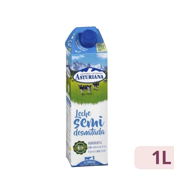 Leche semidesnatada Asturiana - 1 l - Imagen del producto en Findit
