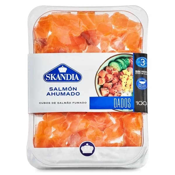 Dados de salmón ahumado Skandia bandeja 100 g - 0.1 kg - Imagen del producto en Findit