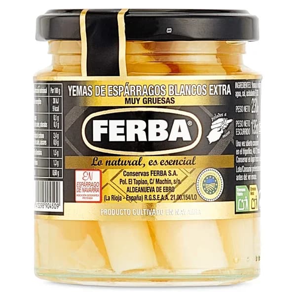 Yemas de espárragos extra gruesas Ferbar frasco 135 g - 0.14 ud - Imagen del producto en Findit