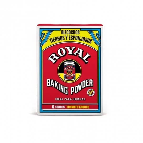 Polvo gasificante para hornear  Royal sin gluten pack de 6 sobres de 16 g. - 0.1 kg - Imagen del producto en Findit