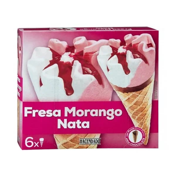 Helado cucurucho fresa nata - 0.72 l - Imagen del producto en Findit