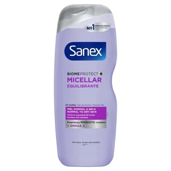 Gel de ducha Prebiotic Micellar equilibrante Sanex Dermo botella 600 ml - 0.6 l - Imagen del producto en Findit
