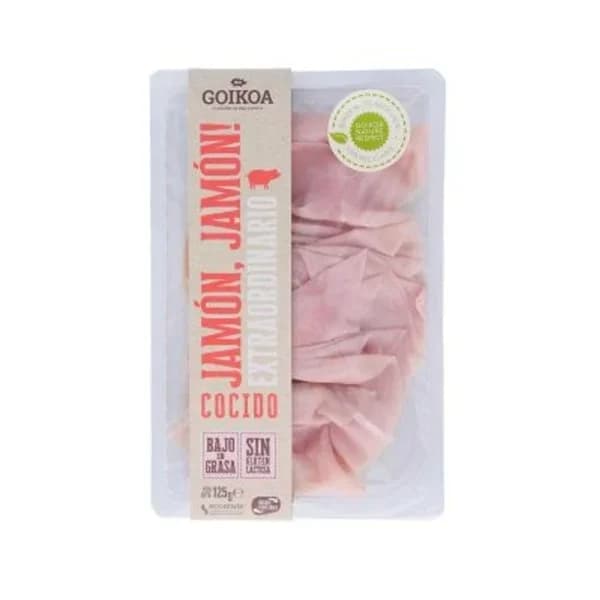 Jamón cocido extra GOIKOA, sobre 125 g - 0.12 kg - Imagen del producto en Findit