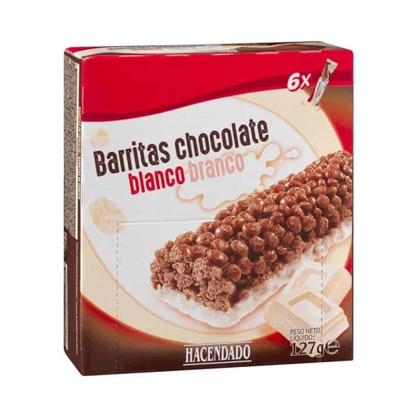 Barritas de cereales Hacendado con chocolate blanco - 0.13 kg - Imagen del producto en Findit