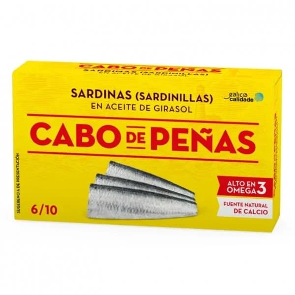 Sardinillas en aceite de girasol Cabo de Peñas 62 g. - 0.06 kg - Imagen del producto en Findit