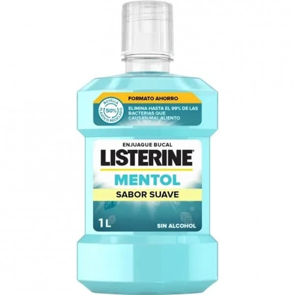 Enjuague bucal mentol sabor suave sin alcohol Listerine 1 l. - 1 l - Imagen del producto en Findit