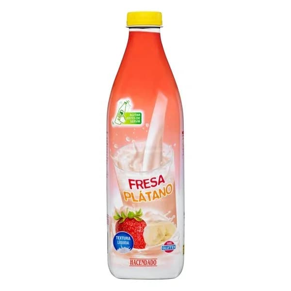 Bebida láctea con fresa y plátano Hacendado - 1 ud - Imagen del producto en Findit