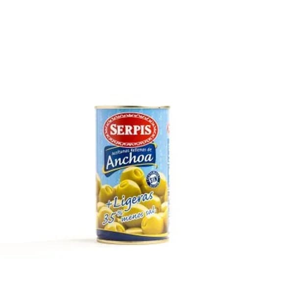 Aceituna rellena de anchoa ligera 350 g - 0.15 kg - Imagen del producto en Findit