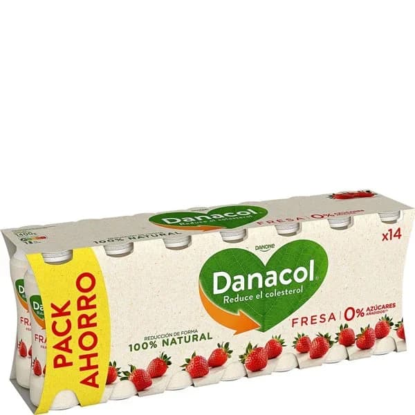 Danacol para beber sabor fresa DANONE, pack 14x100 ml - 1.4 l - Imagen del producto en Findit