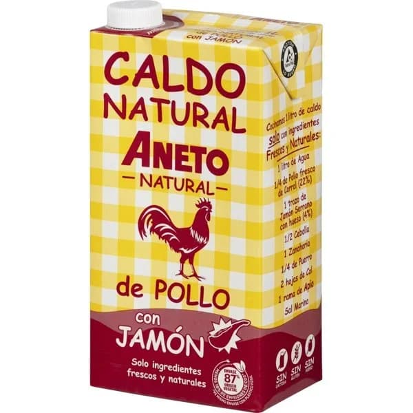 Caldo Natural de Pollo Con Jamón - 1 l - Imagen del producto en Findit