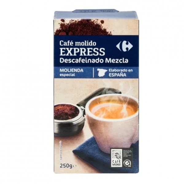 Café molido mezcla express descafeinado Carrefour 250 g. - 0.25 kg - Imagen del producto en Findit