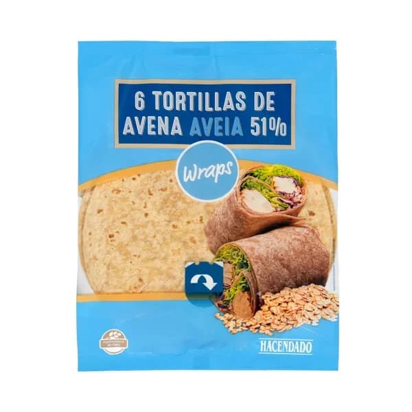 Tortillas de avena 51% Hacendado - 0.36 kg - Imagen del producto en Findit