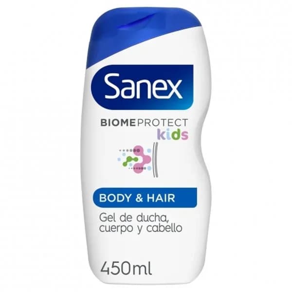 Gel de ducha y champú para niños cuidado experto Sanex botella 475 ml - 0.47 l - Imagen del producto en Findit