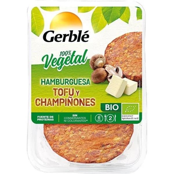 Hamburguesa de tofu-champiñón GERBLÉ BIO, pack 2x80 g - 0.16 kg - Imagen del producto en Findit