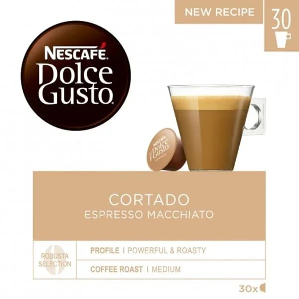 Café cortado DOLCE GUSTO, caja 30 uds - 29.48 ud - Imagen del producto en Findit