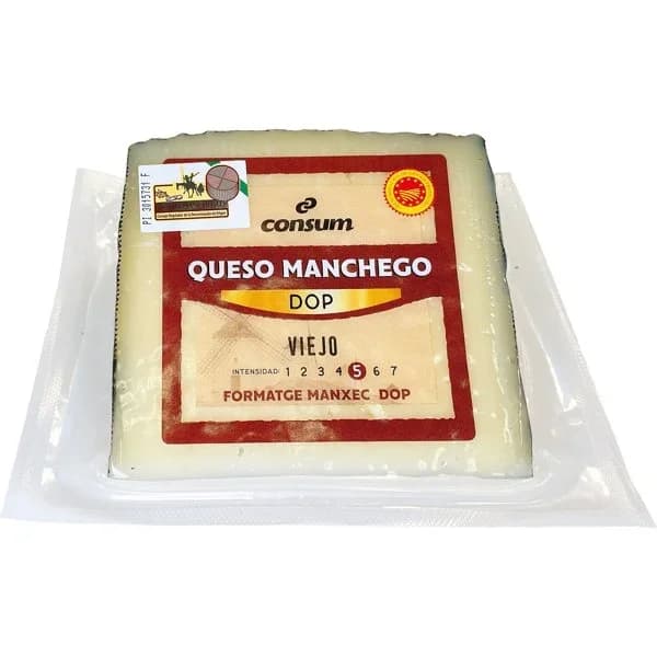 Queso Manchego Viejo D.O.P Cuña - 0.25 kg - Imagen del producto en Findit