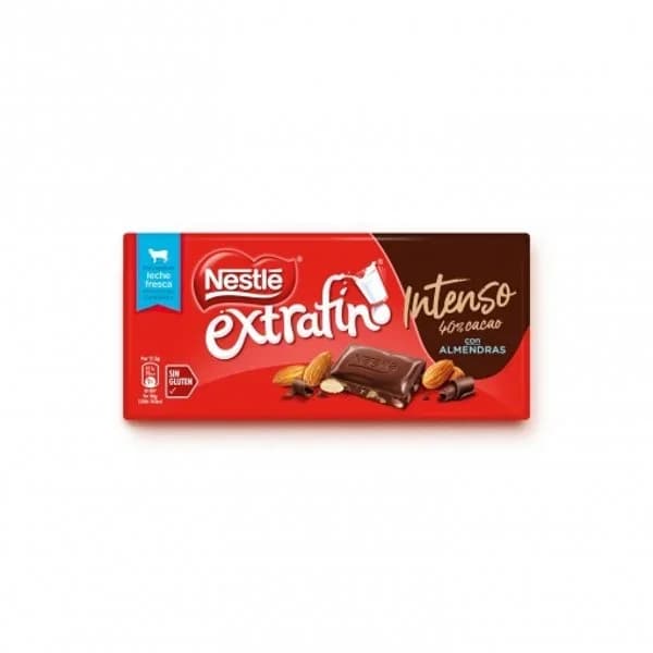 Chocolate con almendras extrafino intenso NESTLÉ, tableta 123 g - 0.12 kg - Imagen del producto en Findit