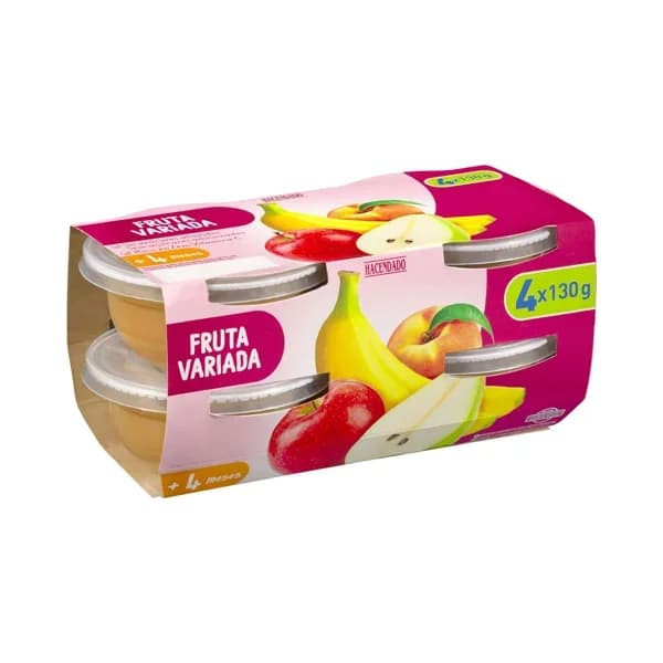 Papilla fruta variada Hacendado +4 meses - 0.52 kg - Imagen del producto en Findit