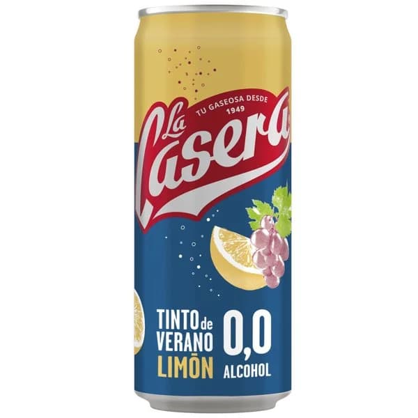 Tinto de verano limón sin alcohol LA CASERA, lata 33 cl - 0.33 l - Imagen del producto en Findit