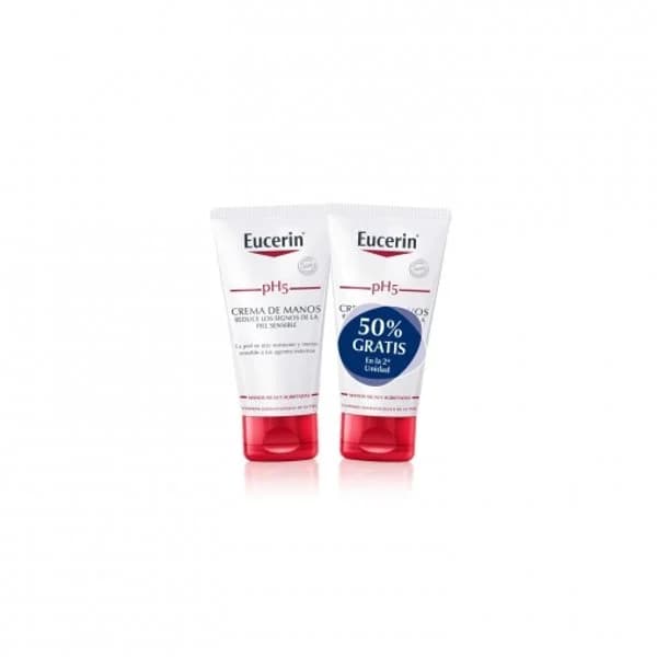 Crema de manos pH5 Eucerin pack de 2 unidades de 75 ml. - 0.08 l - Imagen del producto en Findit
