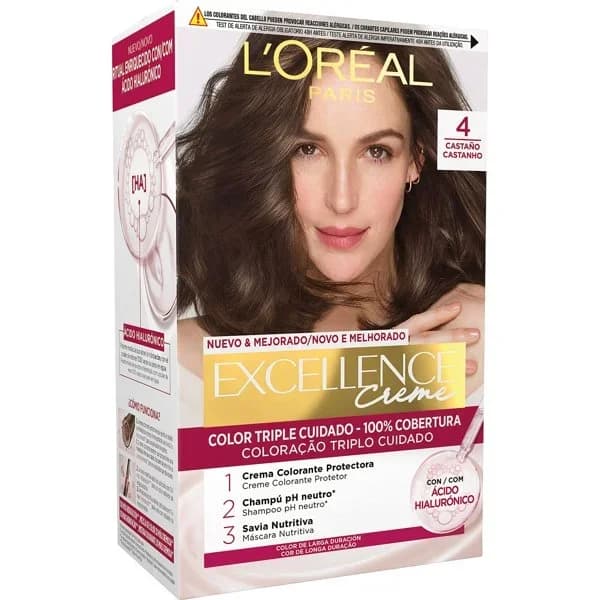 Tinte creme nº 4 Castaño L'Oréal Excellence 1 ud. - 1 ud - Imagen del producto en Findit