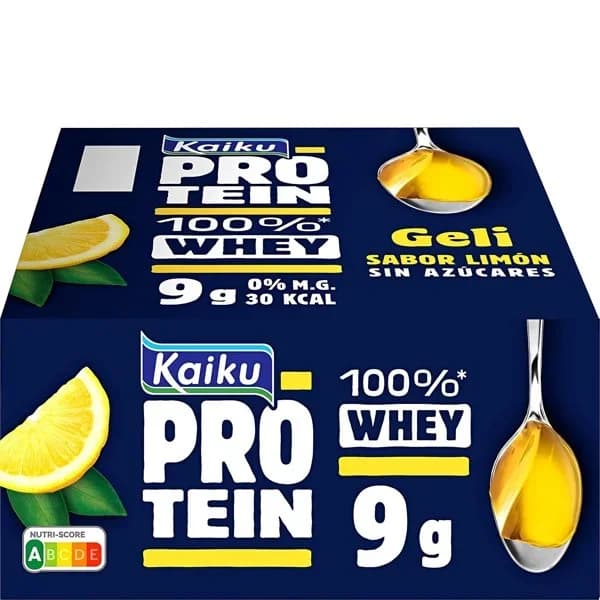 Gelatina sabor limón Protein Kaiku sin gluten, sin lactosa y sin azúcar pack de 4 unidades de 125 g. - 0.5 kg - Imagen del producto en Findit