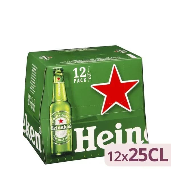 Cerveza rubia Heineken Lager pack 12 botellas 25 cl. - 2.44 l - Imagen del producto en Findit