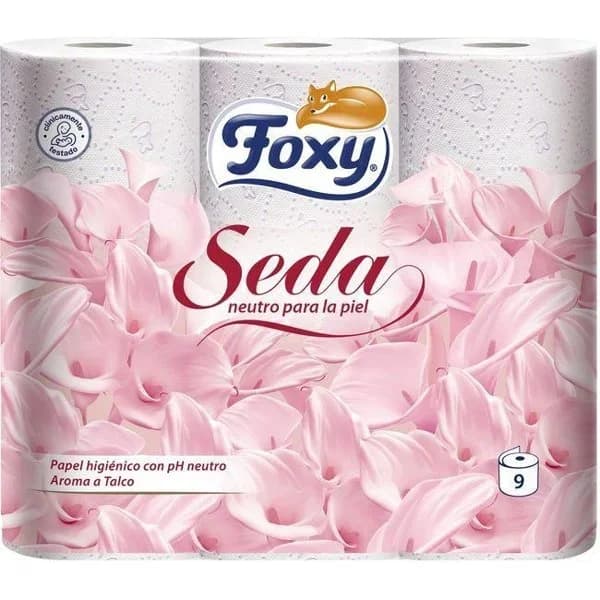 Papel higiénico seda FOXY, paquete 9 rollos - 9 ud - Imagen del producto en Findit