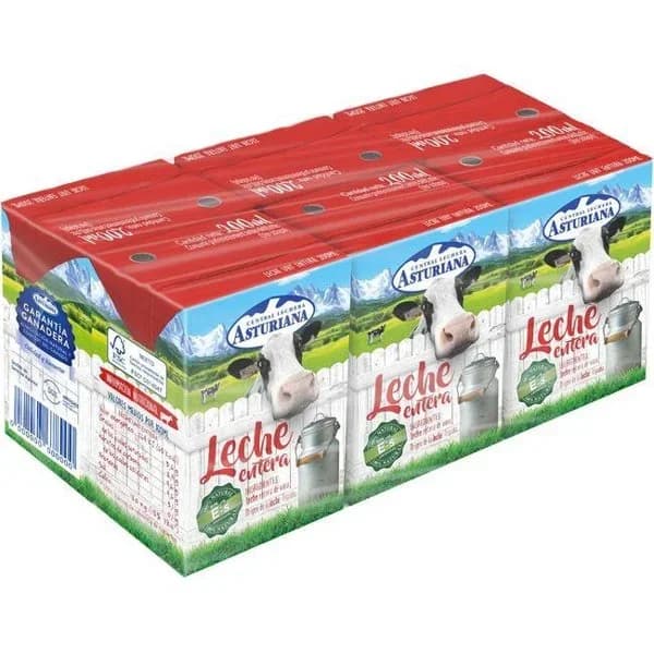 Leche entera ASTURIANA, pack 6x200 ml - 1.2 l - Imagen del producto en Findit