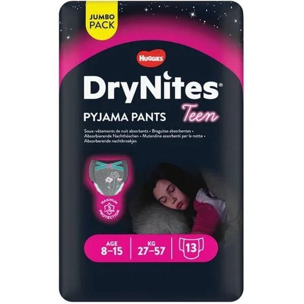 Pants de noche niña 30-48 kg 8-13 años DRYNITES, paquete 13 uds - 13 ud - Imagen del producto en Findit
