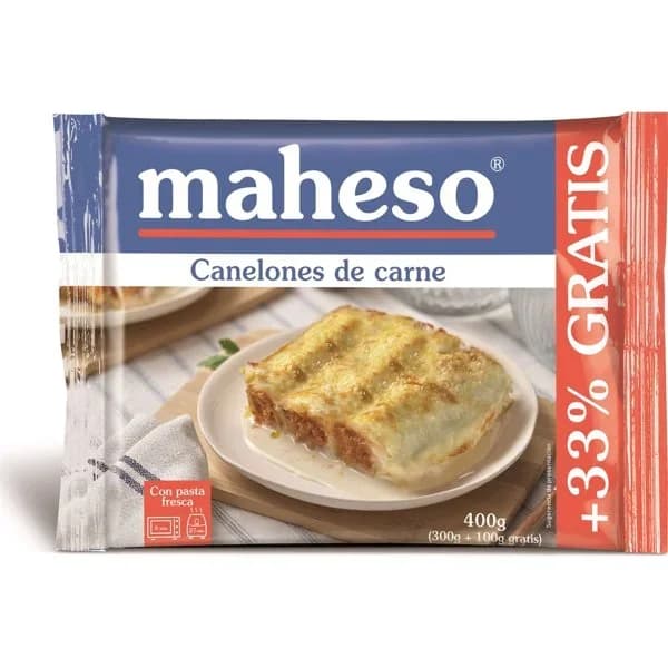 Canelones de carne con bechamel MAHESO, caja 300 g - 1 ud - Imagen del producto en Findit