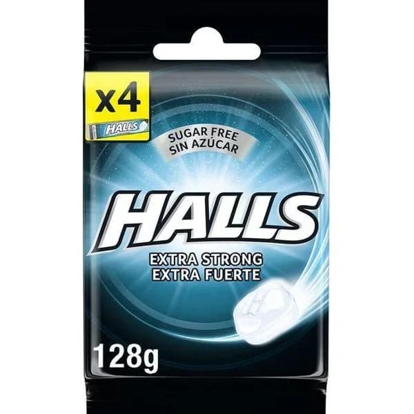 Caramelos extra fuerte sin azúcar Halls 4 paquetes de 32 g. - 0.13 kg - Imagen del producto en Findit