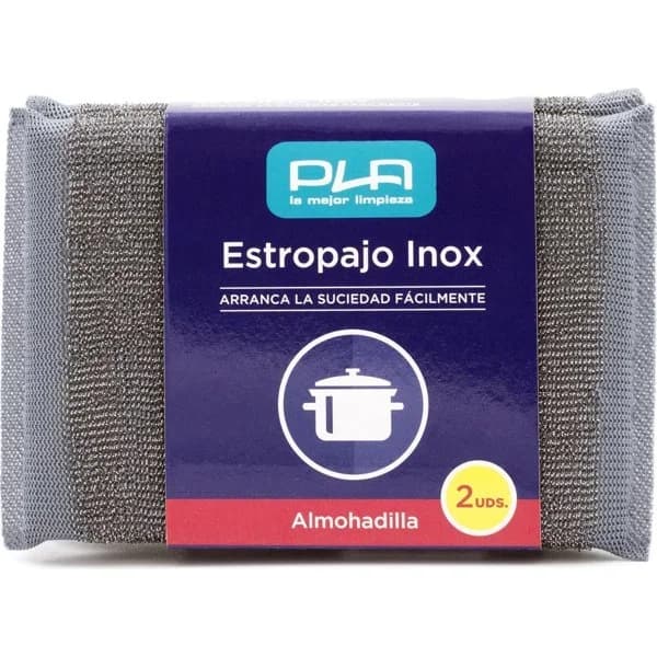 Estropajo almohadilla inoxidable PLA, caja 2 unid. - 1 ud - Imagen del producto en Findit