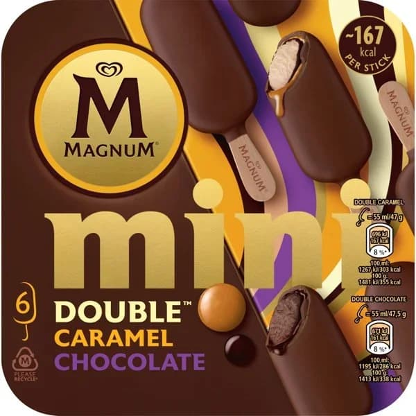 Helado Bombón Mini Doble Chocolate Caramel - 6 ud - Imagen del producto en Findit