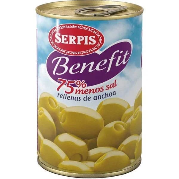 Aceituna Rellena Anchoa 70% Menos Sal Benefit - 0.13 kg - Imagen del producto en Findit