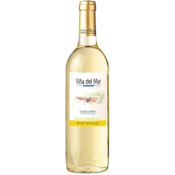 Vino blanco Semidulce D.O. Catalunya VIÑA DEL MAR, botella 75 cl - 0.75 l - Imagen del producto en Findit